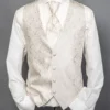 Ivory Grace Wedding Waistcoat with paisley pattern, available with ascot tie or bow tie