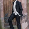Timeless Elegance Black Wedding Suit with ivory paisley waistcoat and ascot tie