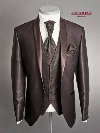 Lisbon Wedding Suit – Brown Slim Fit Tuxedo for Grooms