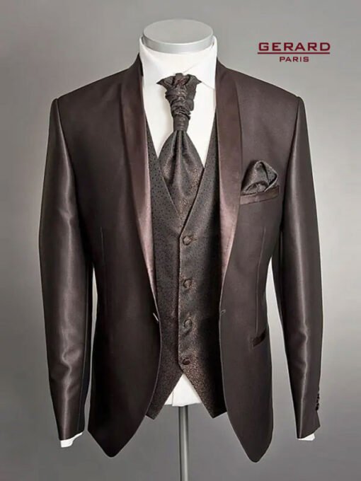 Lisbon Wedding Suit – Brown Slim Fit Tuxedo for Grooms