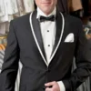 Black tuxedo with white shawl lapel and two-button closure – Modell Sorbonne Noir