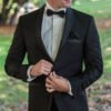 Wedding Suit Smoking Washington D.C. in Black with Shawl Collar and Satin Trim