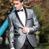 Smoking Suit Model Geneve in Grey with Black Trim