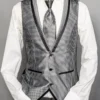 Vienna Grey Vest in a rich, deep tone with tailored fit and premium buttons