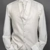 Cambridge Ivory Waistcoat with Delicate Woven Pattern and Matching Ascot Tie