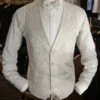 Model Nr 90-3 Beige wedding vest with floral pattern and matching bow tie