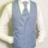 Tailored light blue wedding waistcoat with matching cravat by Gerard Paris