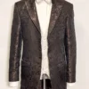 Santiago Braun Nr 90 - Brown Brocade Wedding Suit with Paisley Pattern