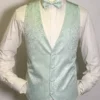 Wedding waistcoat in mint green with paisley pattern by Gerard Paris.