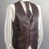 Bordeaux Noir Dark Paisley Waistcoat with Matching Ascot Tie
